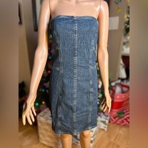 NWT H&M Denim Strapless Dress size L